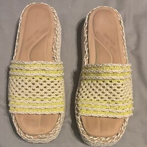 Rag & Bone Cream and Yellow Woven Sandals